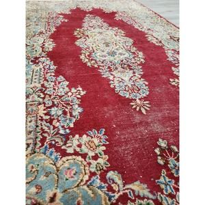 Vintage Persian Rug, 4x7, Red Oriental Rug for Living Room, Entryway, Bedroom
